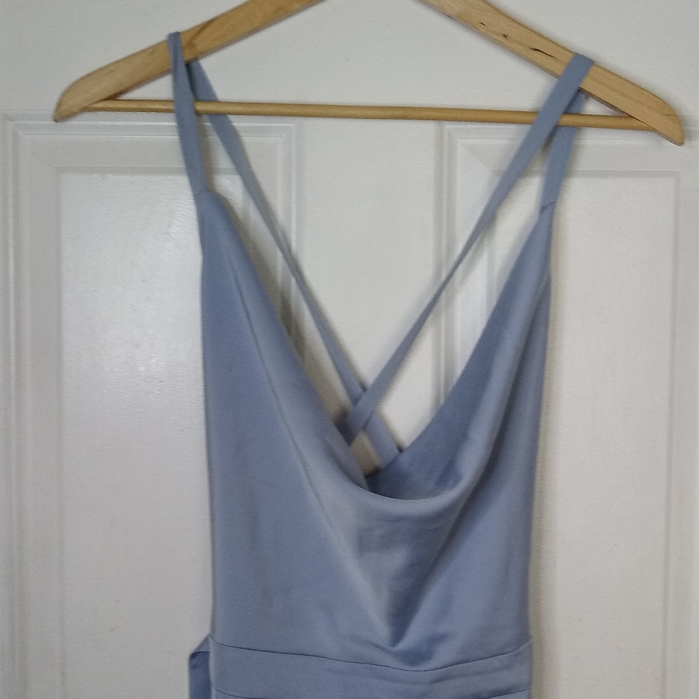 Lavish Alice Cross Back Cowl Neck Satin Dress Size 8 - Picture 7 of 14